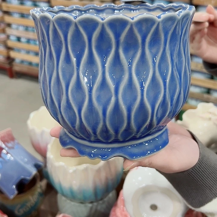 有孔.凑满10元发货多肉陶瓷花盆！