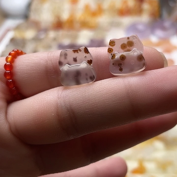 玛瑙/玉髓未镶嵌猫饼