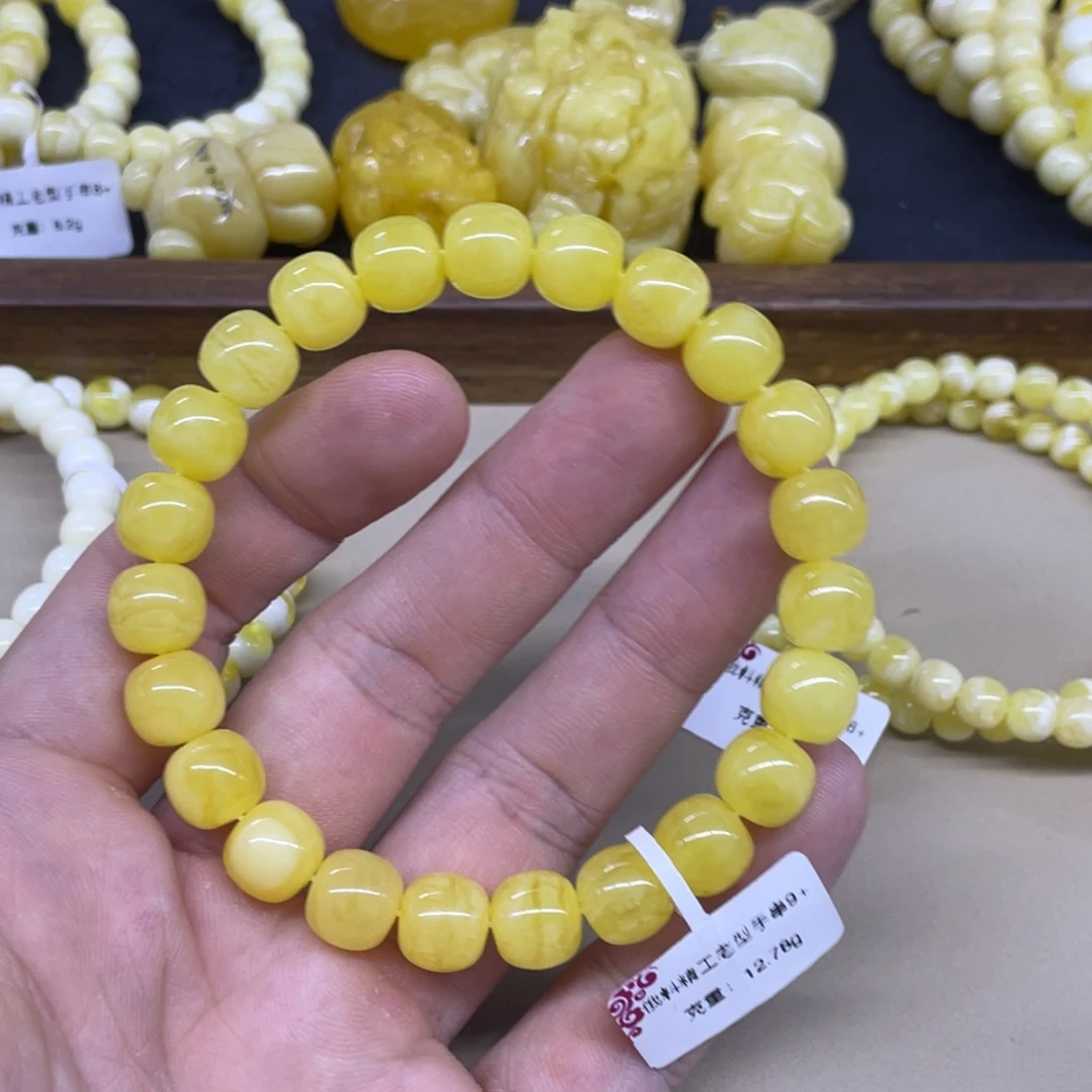 琥珀未镶嵌手链蜜蜡老型手串