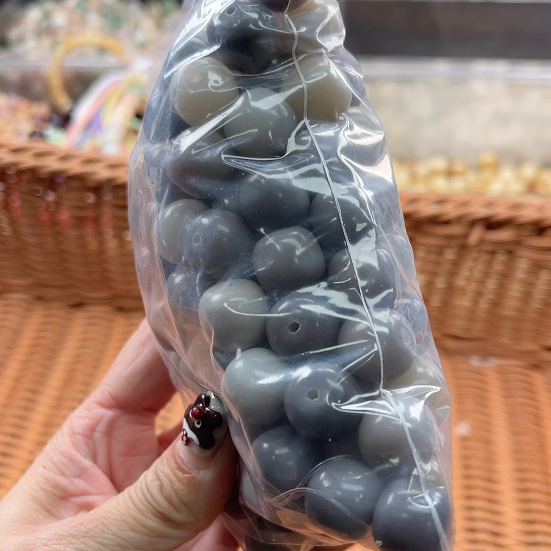 白玉菩提吊坠A/14mm/50颗锅底