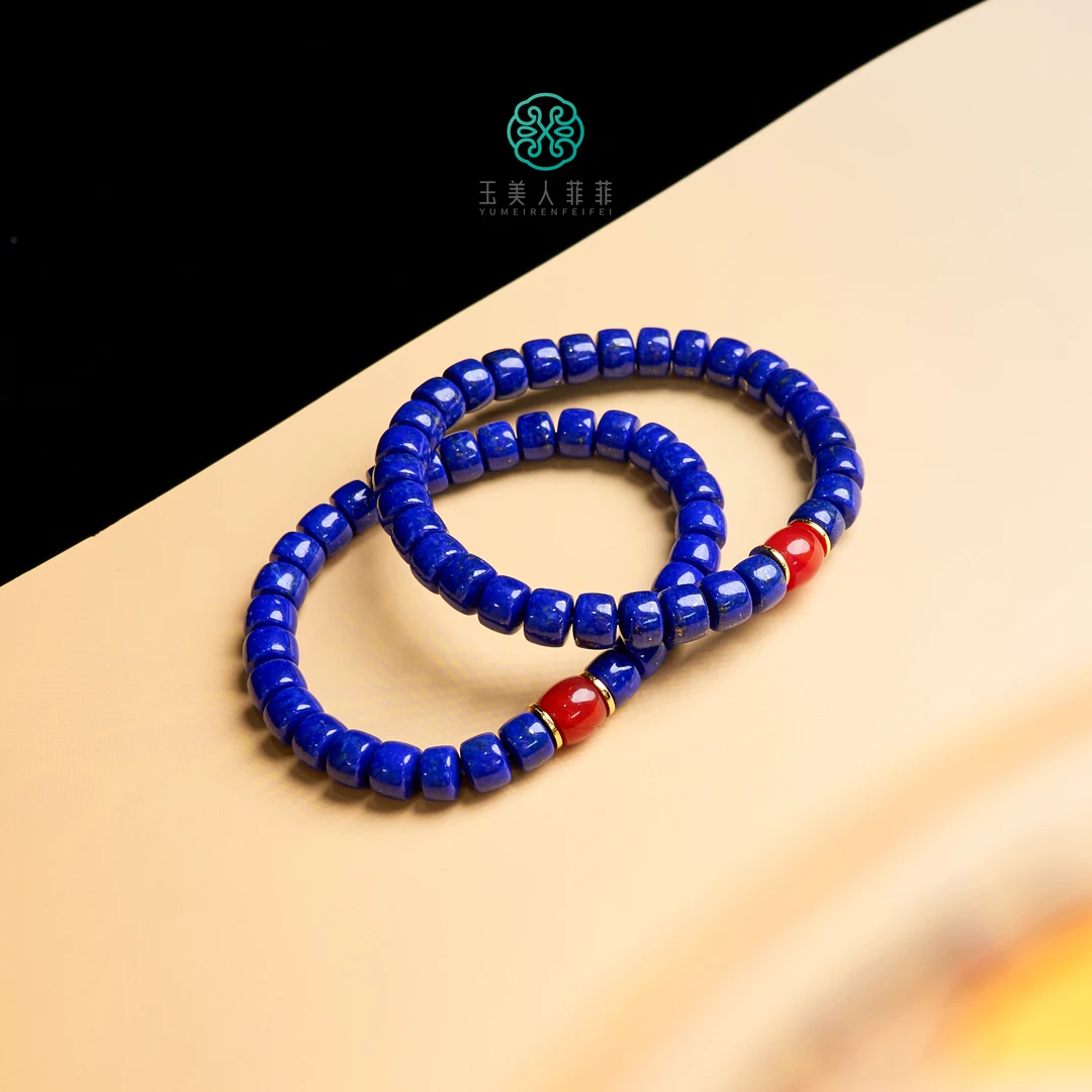 菲菲珠宝好丨S925青金石单圈手串约5*7mm^多样性发一