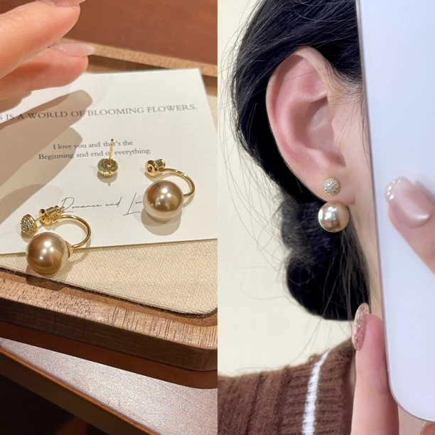 韩芸汐 A-45 一款两戴珠珠环绕小众设计高级感耳饰