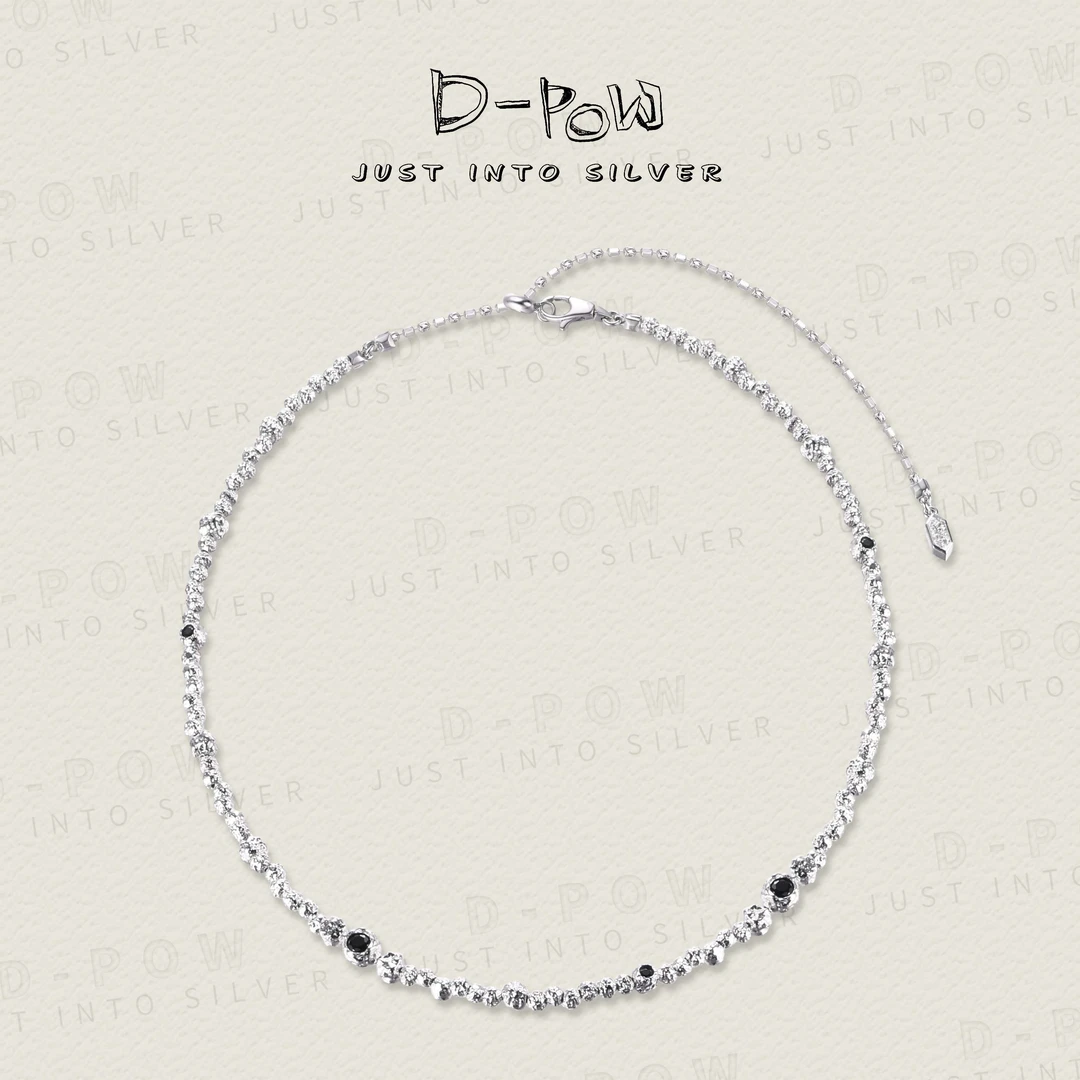 灯小炮 坠链均925银合成锆石 项链（51cm）（9625）气质轻奢时尚百搭