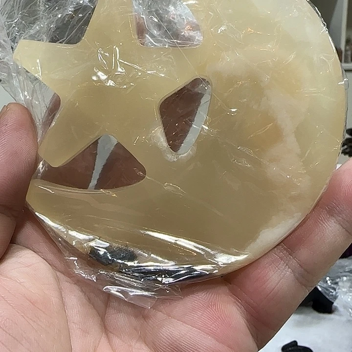 合金查罗石车挂天然星月盘子