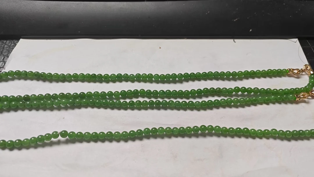 和田玉碧玉项链6mm左右多样性发其一C-223