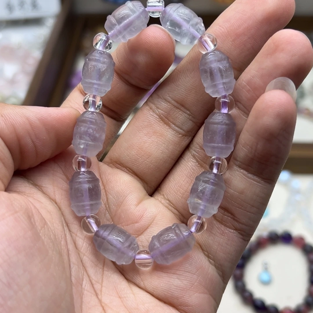 水晶手链未镶嵌萤石桶珠