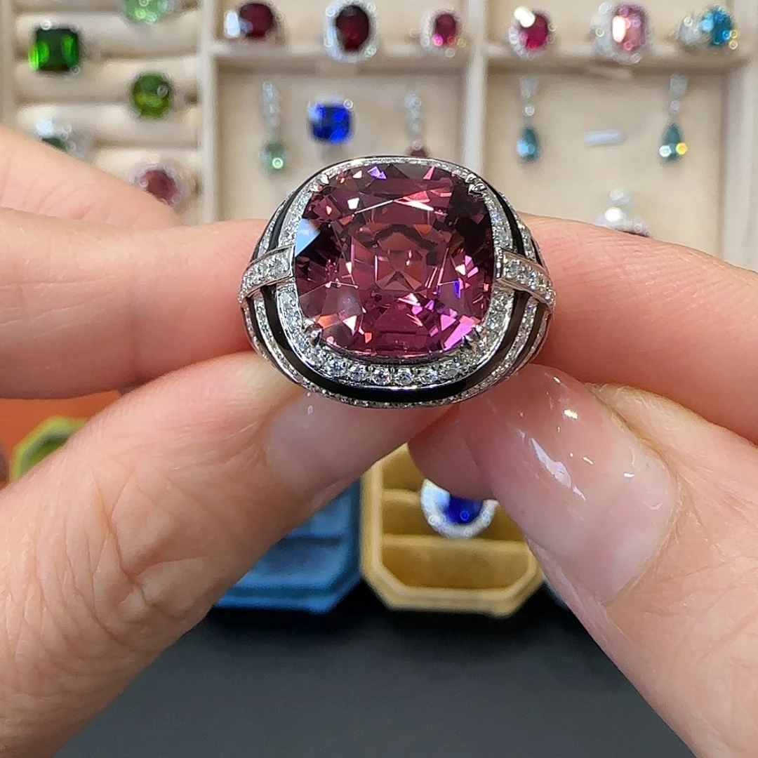 碧玺戒指18K金镶嵌9.06ct