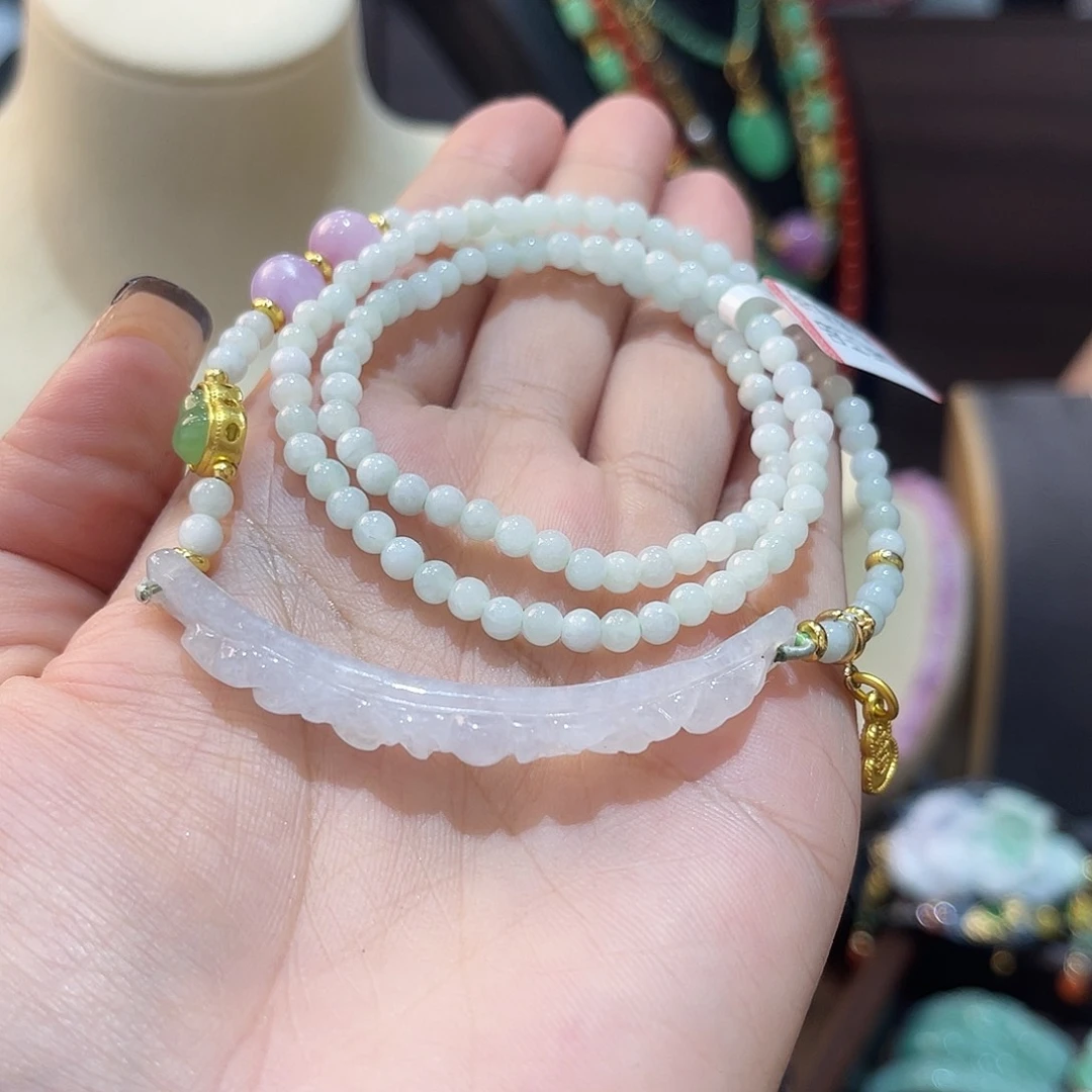 涓***流翡翠未镶嵌项链福利