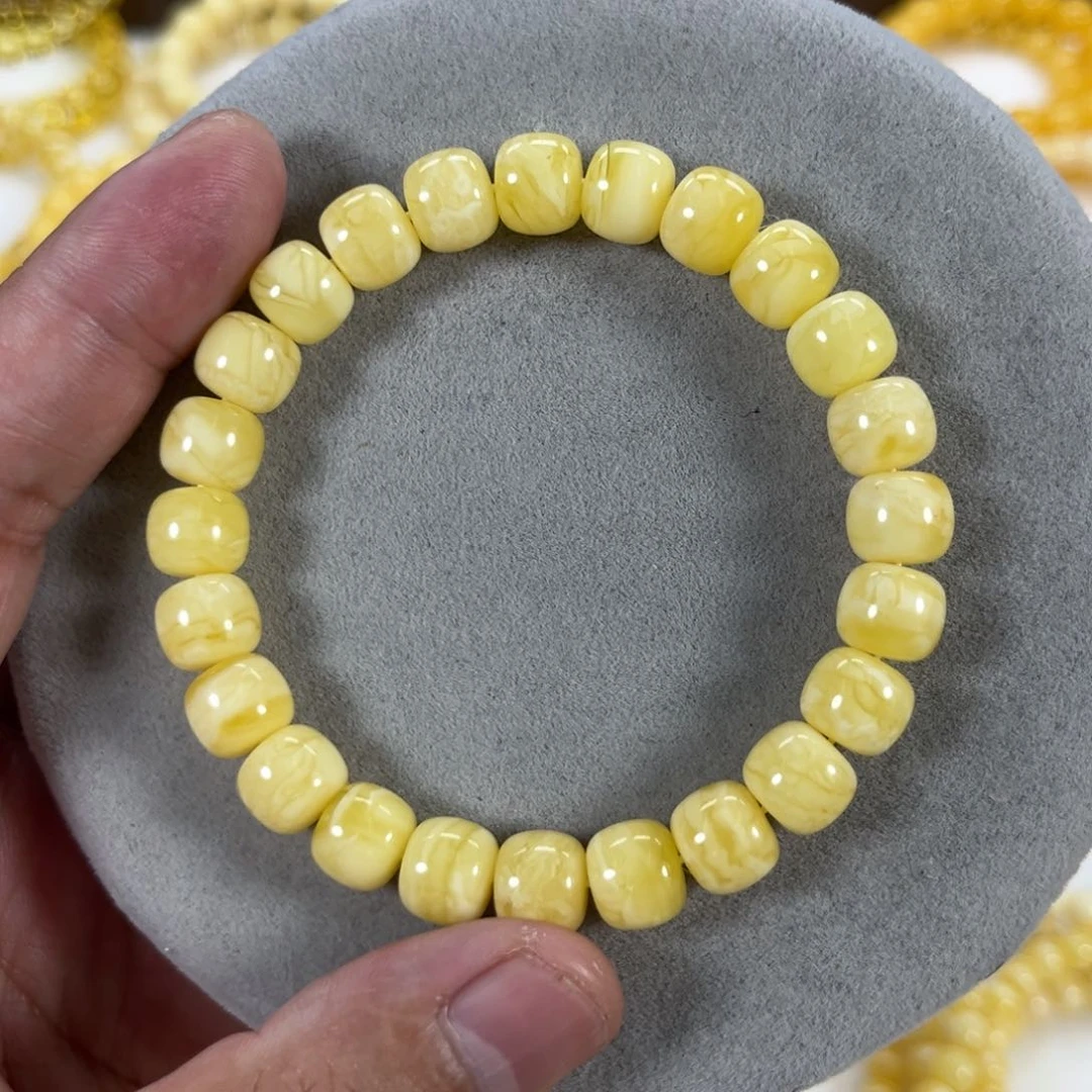 未镶嵌蜜蜡手串纯天然俄料白花虎皮