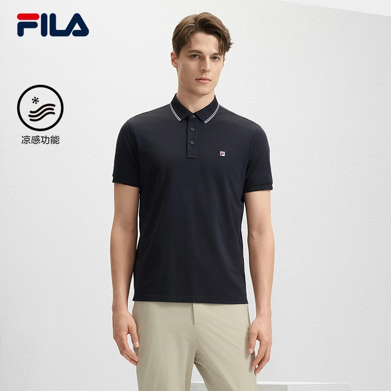 Fila/斐乐【凉感休闲】男士POLO衫夏季时尚百搭舒适透气针织短袖