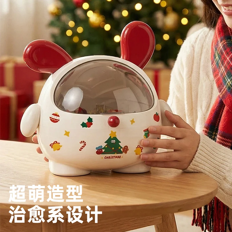 橱明星墩墩狗糖果收纳盒圣诞卡通发饰头绳首饰盒家用防尘翻盖储物
