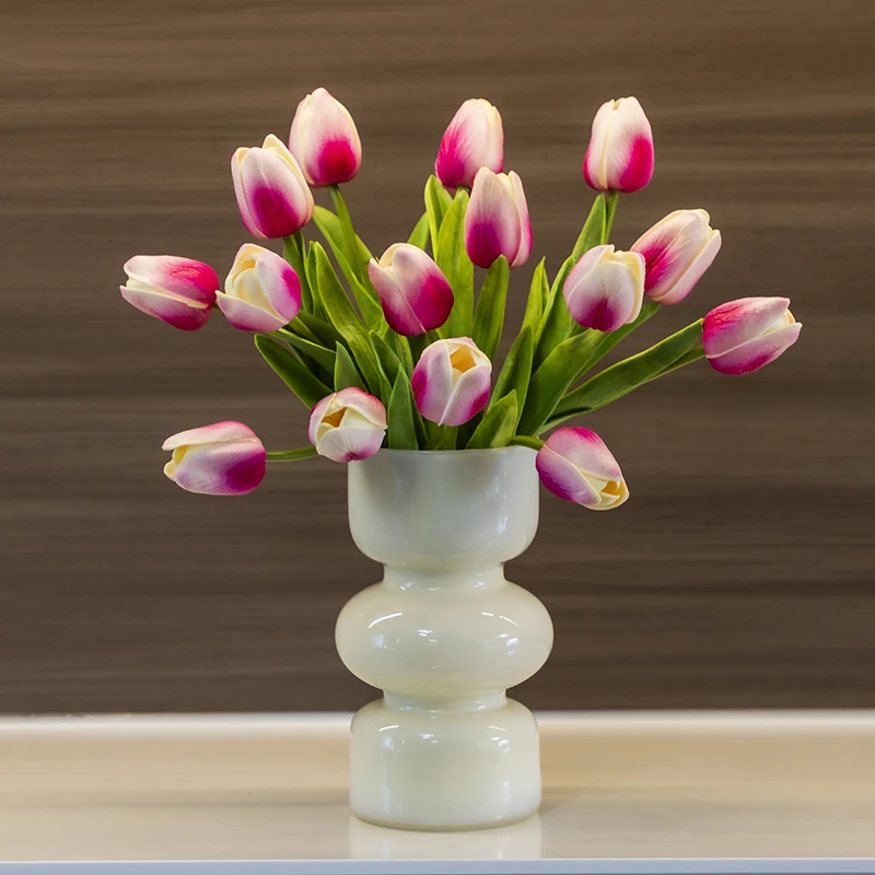 清新ins郁金香仿真花高级感摆设装饰品假花餐桌花家居客厅简约瓶