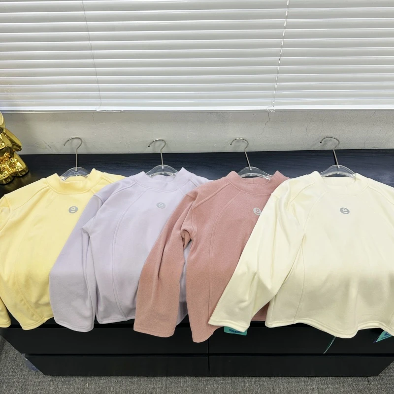 #【101】儿童软糯双面绒高弹打底衫秋冬款加绒百搭上衣