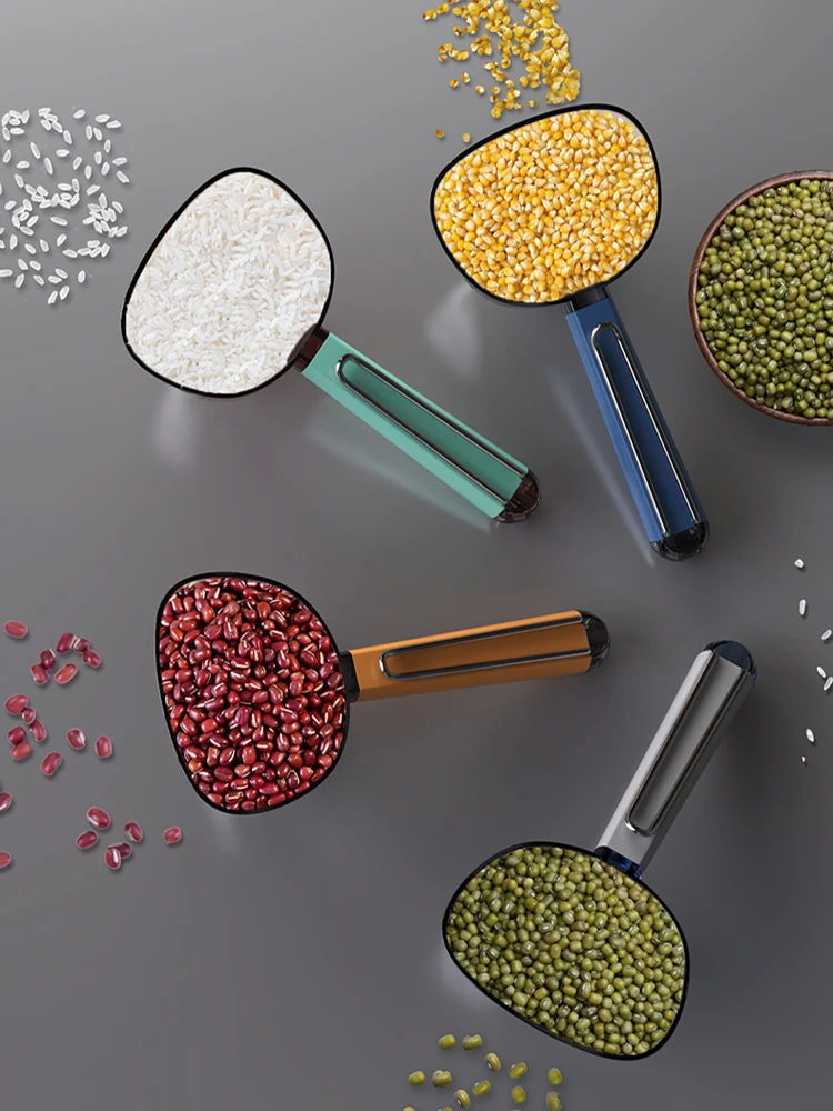 新疆包邮乌市直发舀米勺多功能家用厨房五谷杂粮勺子带封口夹挖面