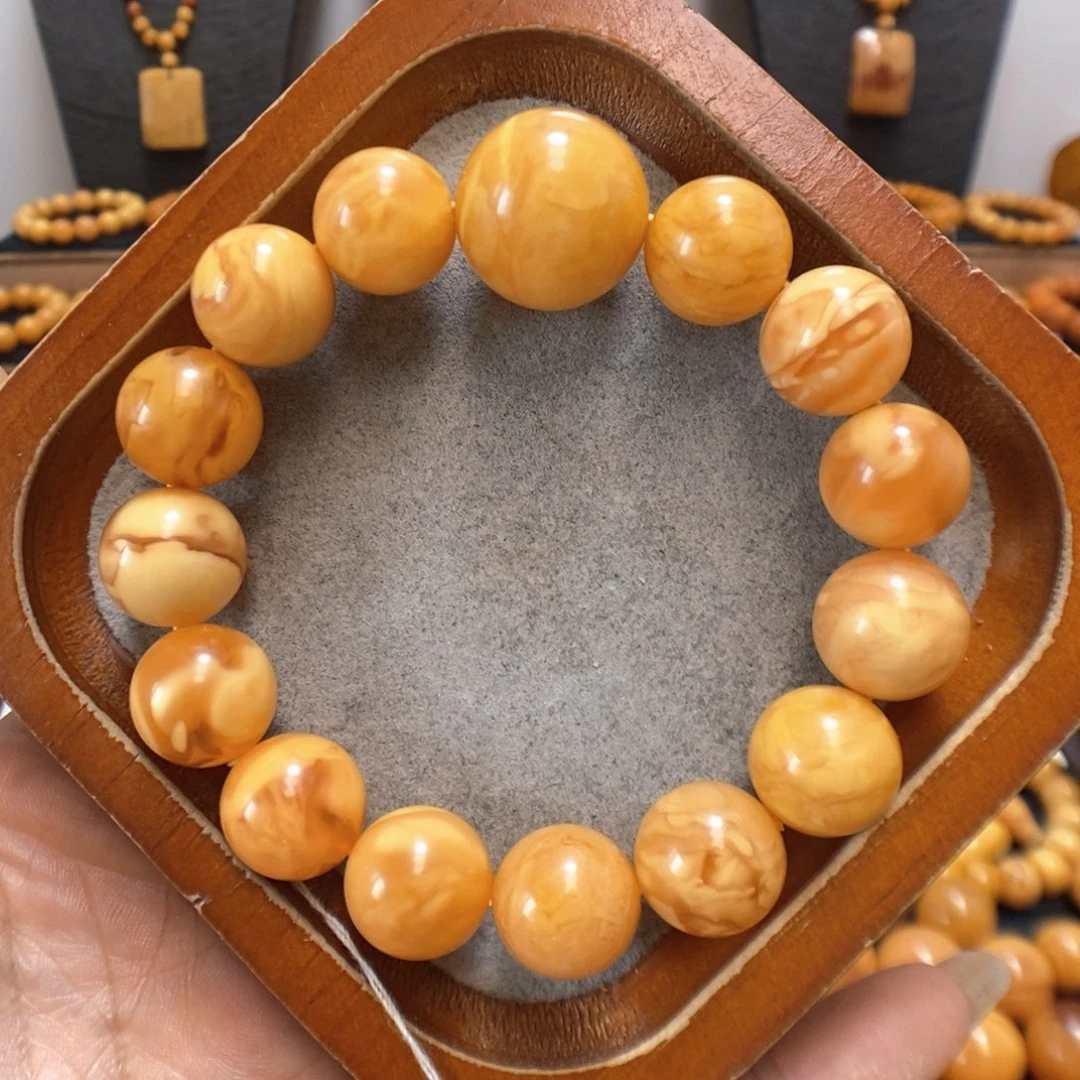 未镶嵌蜜蜡手串蜜蜡