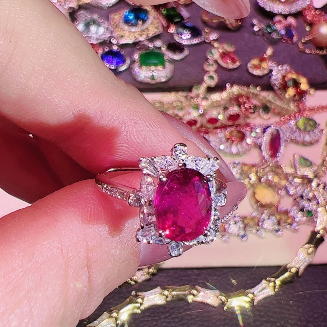 碧玺碧玺戒指银S925镶嵌