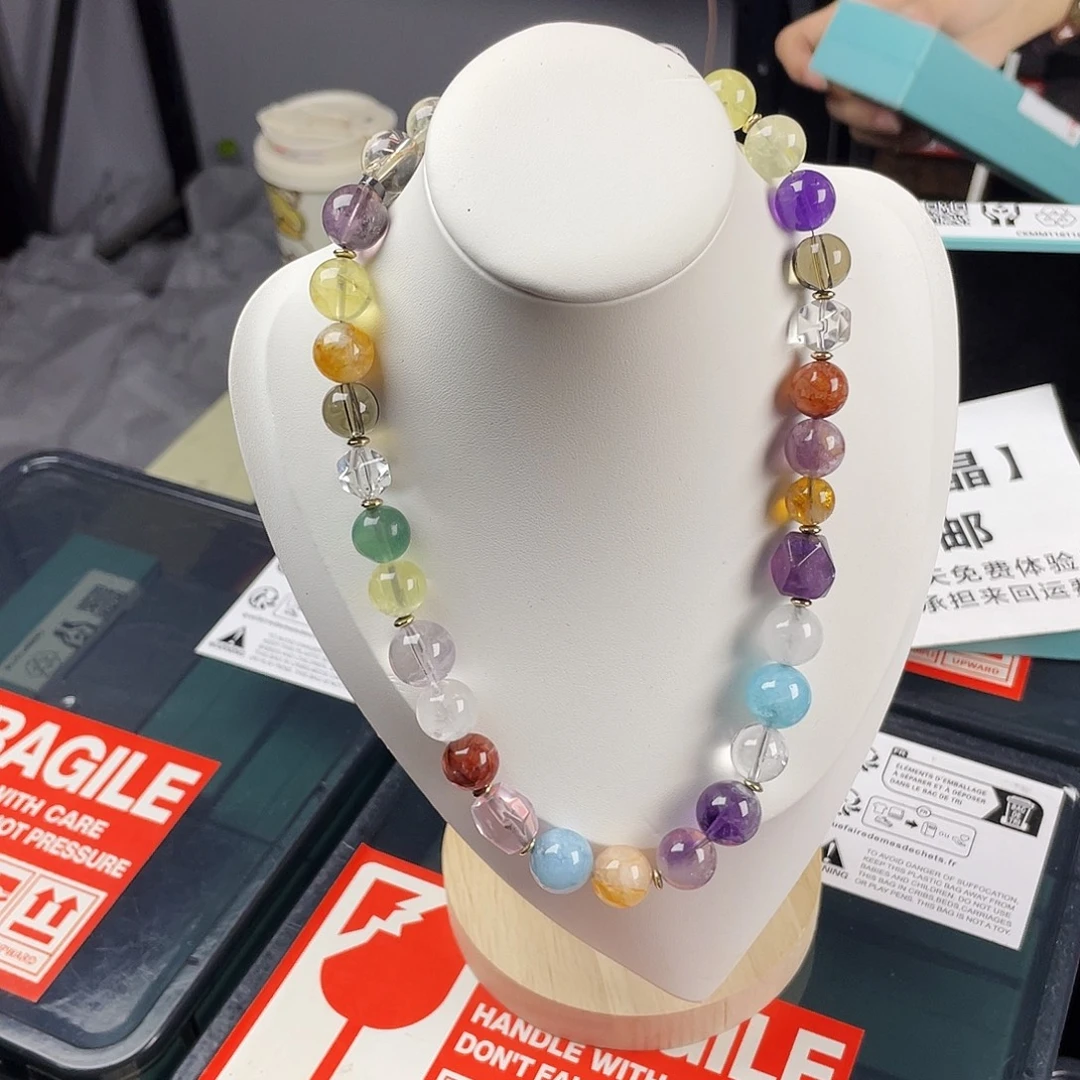 水晶银S925镀金镶嵌手串