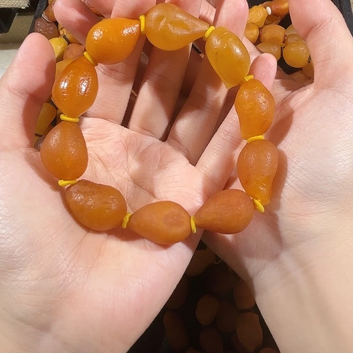 琥珀未镶嵌手链蜜蜡海漂手串