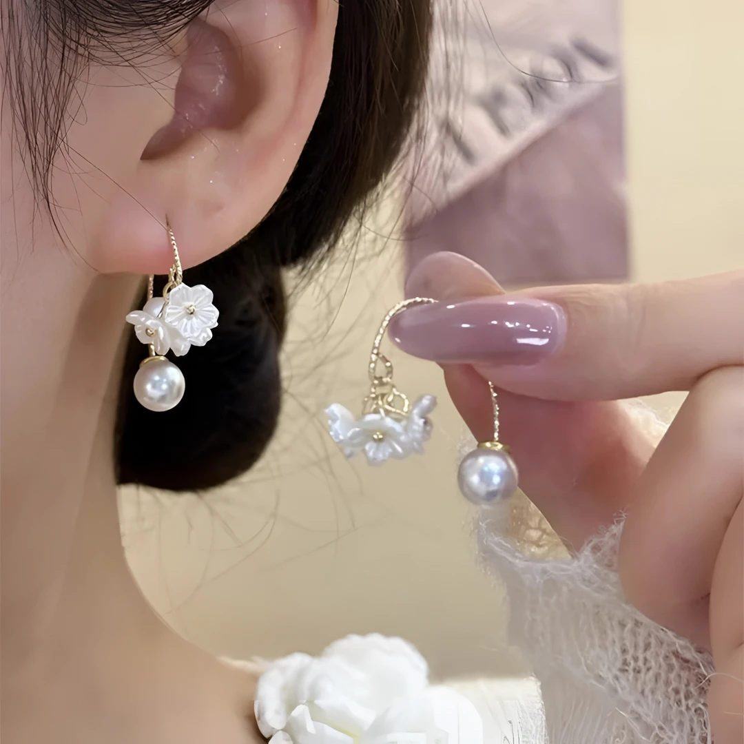 铜合金耳饰 森系超仙甜美花朵流苏耳钩春日氛围感精致百搭耳饰女