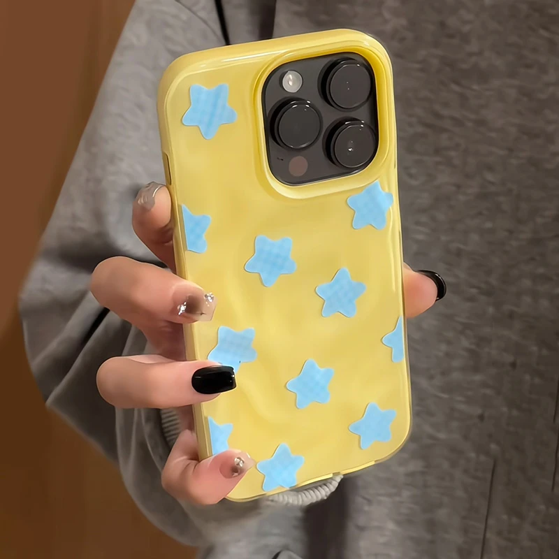 BANCA格纹星星适用苹果16Promax手机壳iPhone15/14陨石纹13小众12