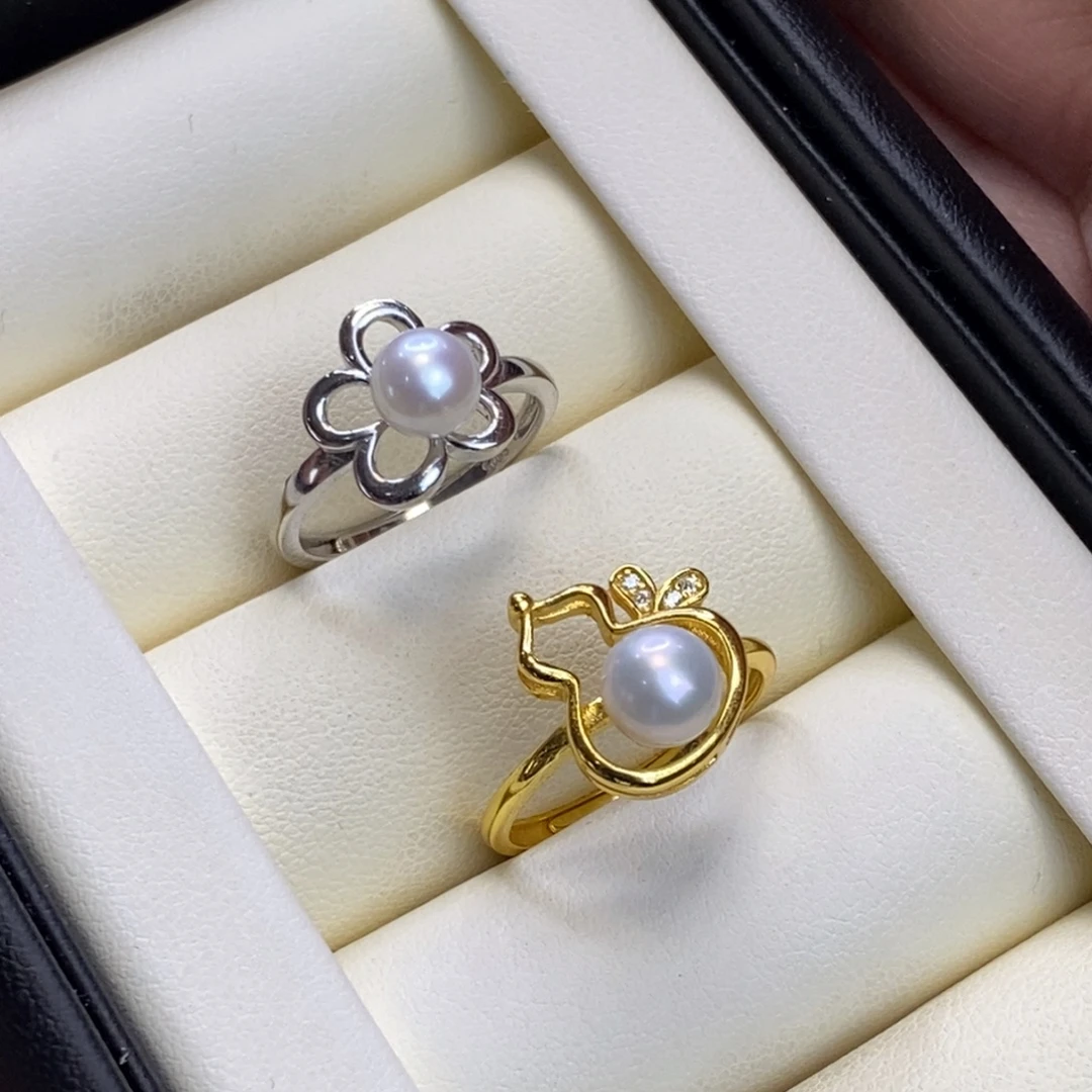 淡水珍珠银S925镶嵌戒指