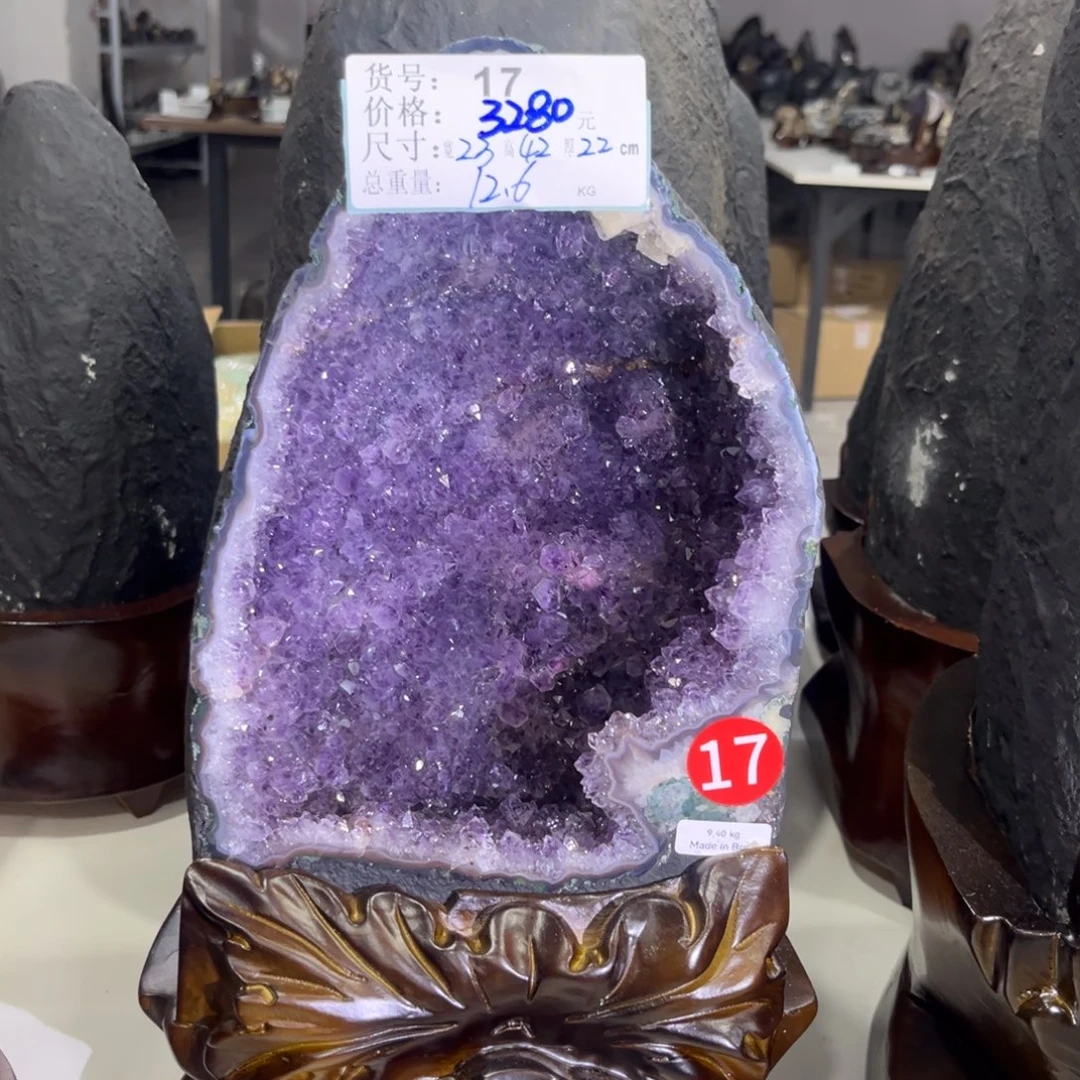 紫晶未镶嵌摆件水晶