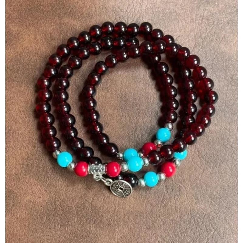 228 石榴石精品多圈手串wm228（无礼盒）