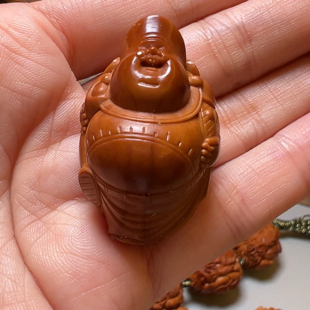橄榄核吊坠财神单颗