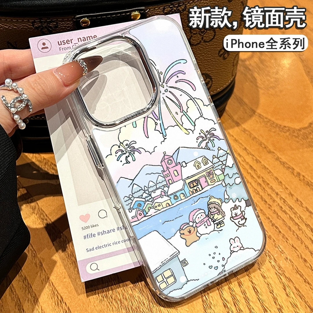 冬日烟火适用苹果16promax手机壳iPhone15镜头全包14pro防摔13/12