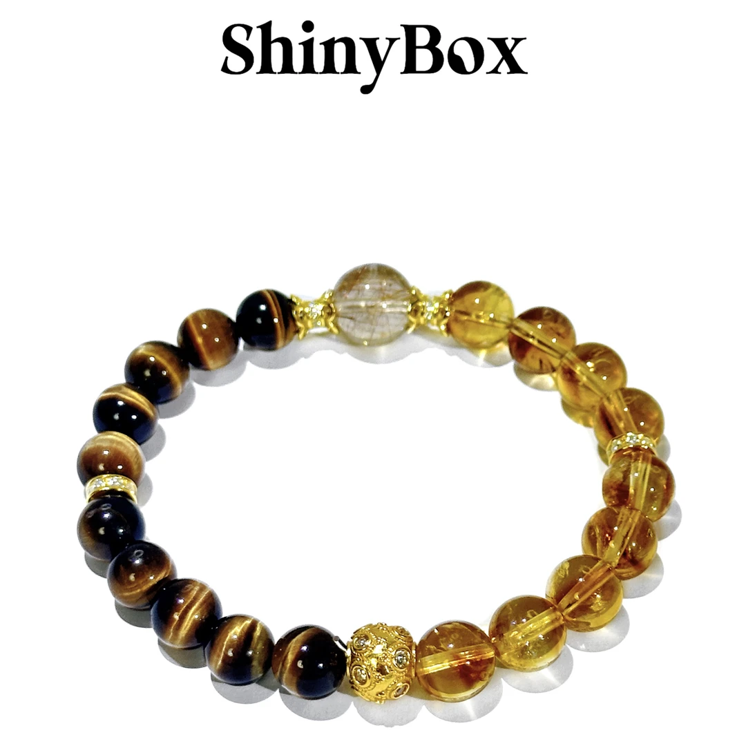 ShinyBox高定系列天然五行「土系」小金库铜发晶黄塔晶虎晴