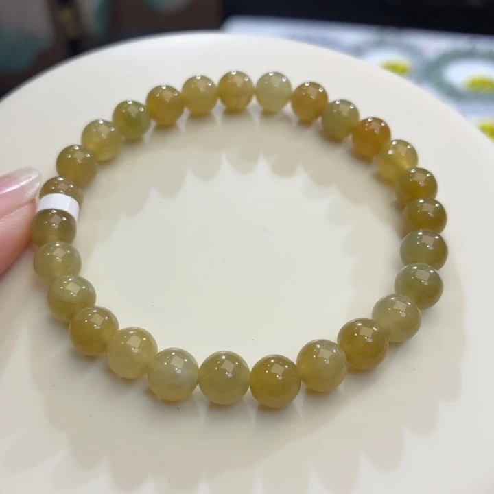 翡翠未镶嵌手链冰胶黄卡7