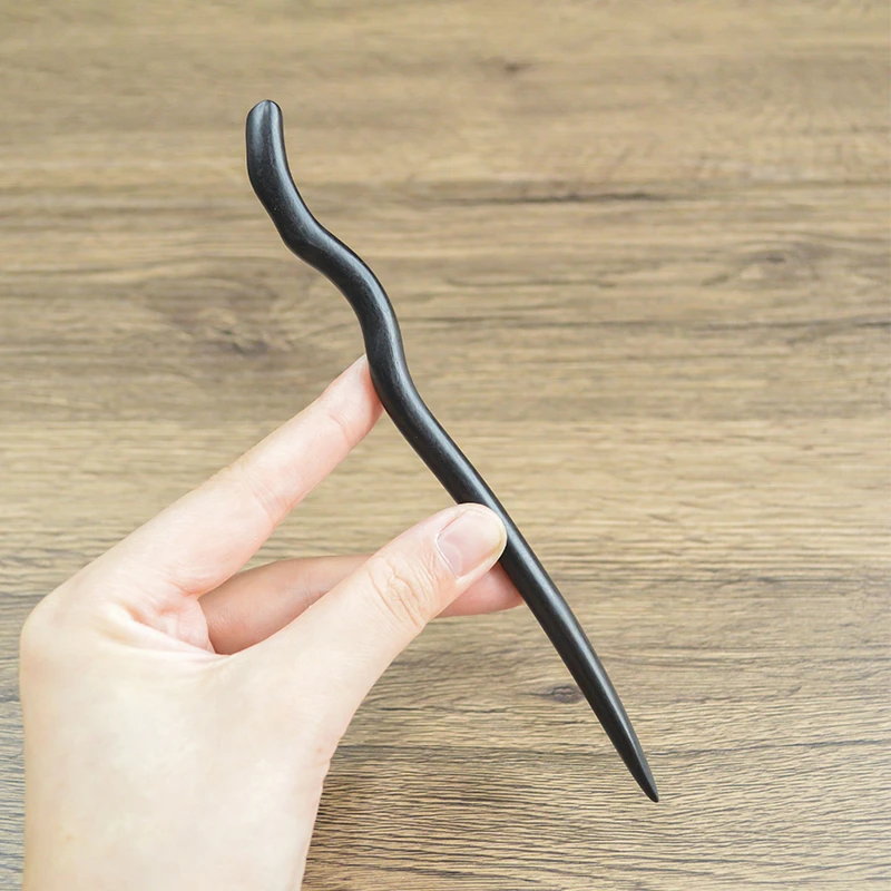 天枝丨黑檀木发簪古风新中式簪子简约盘发木簪