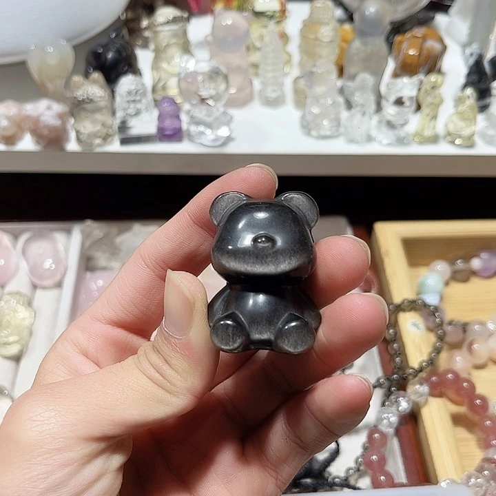 珠宝半成品未镶嵌水晶小熊