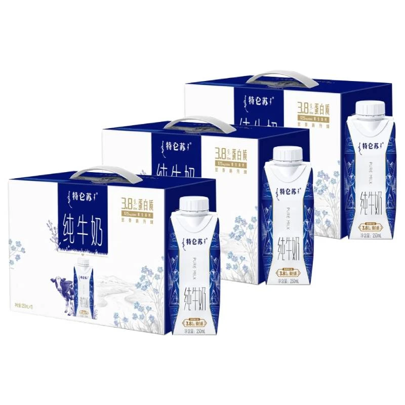 12月 3提 蒙牛特仑苏纯牛奶梦幻盖250ml*10瓶*3提