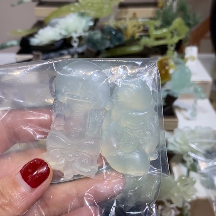 蛇纹石玉发饰未镶嵌小****