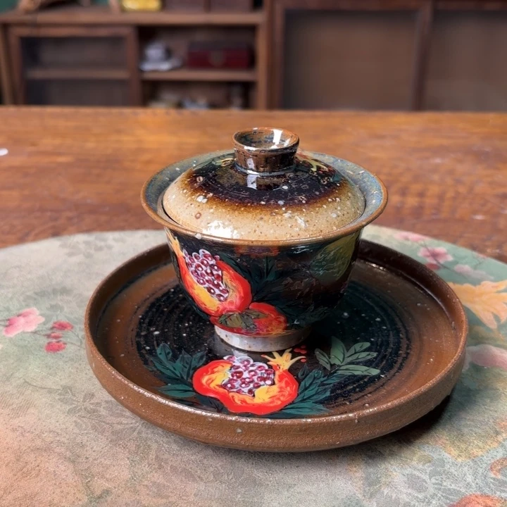 柴烧纯手工手绘陶瓷