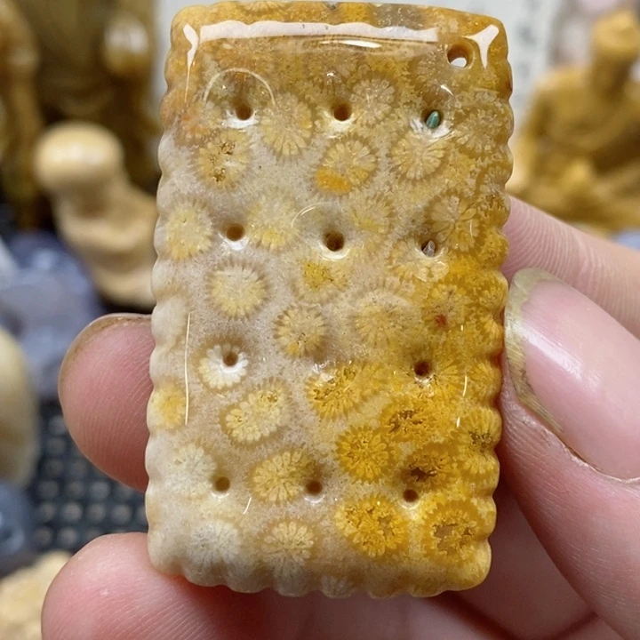 颈饰未镶嵌硅化珊瑚（珊瑚玉）