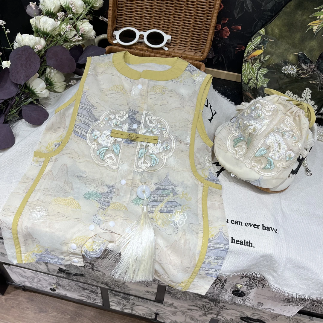 【通浏】儿童新款夏季户外卡通连体衣夏款宽松休闲百搭套装25L513