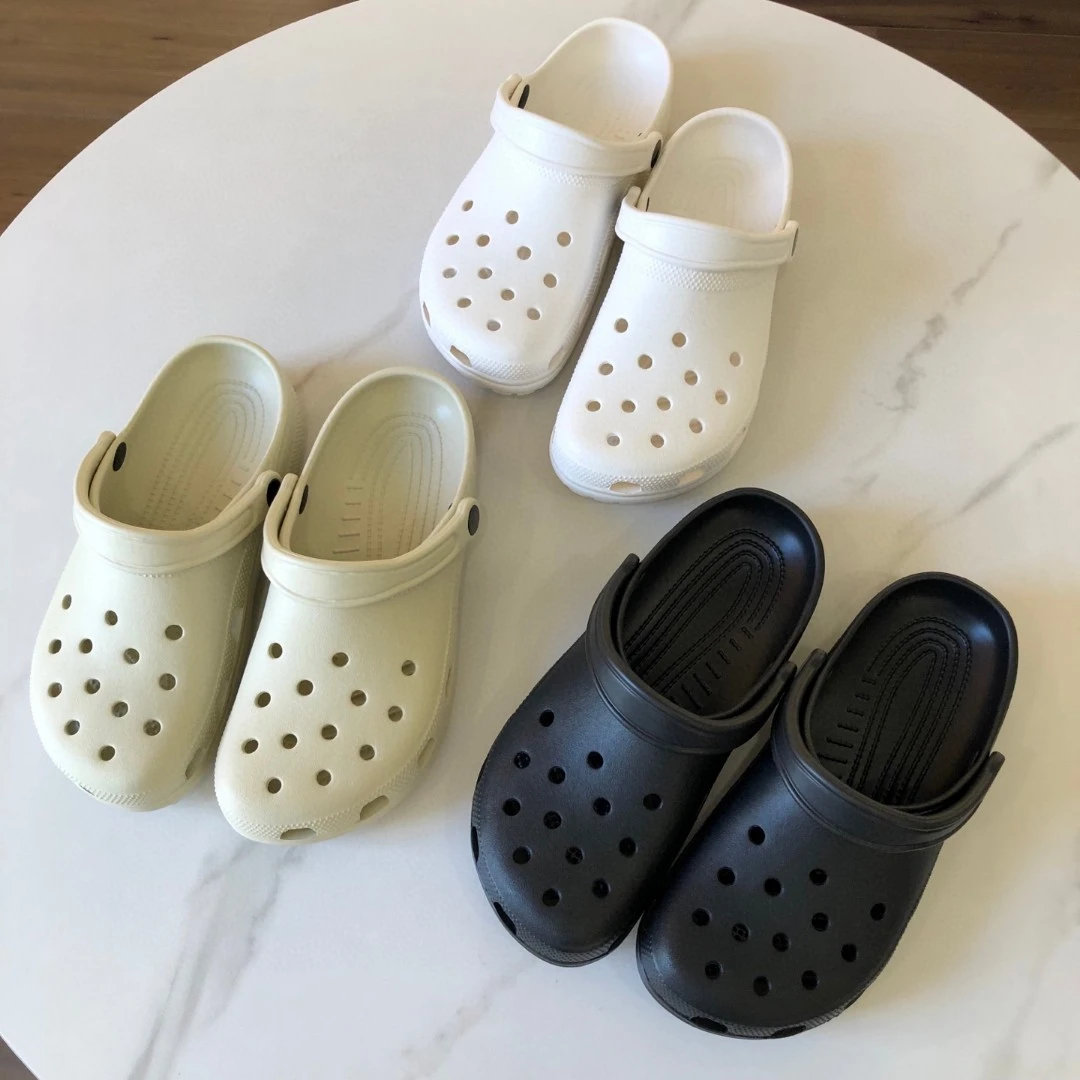 注压低跟包头中年平跟套筒洞洞鞋凉拖鞋纯欲辣妹风