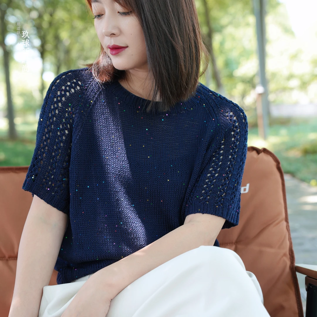 织无忧短袖同款莫代尔醋酸毛线一两（50克）玖球新时尚手工毛线编织