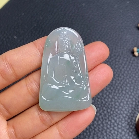 翡翠未镶嵌吊坠(不含链)天然缅甸翡翠A货观音