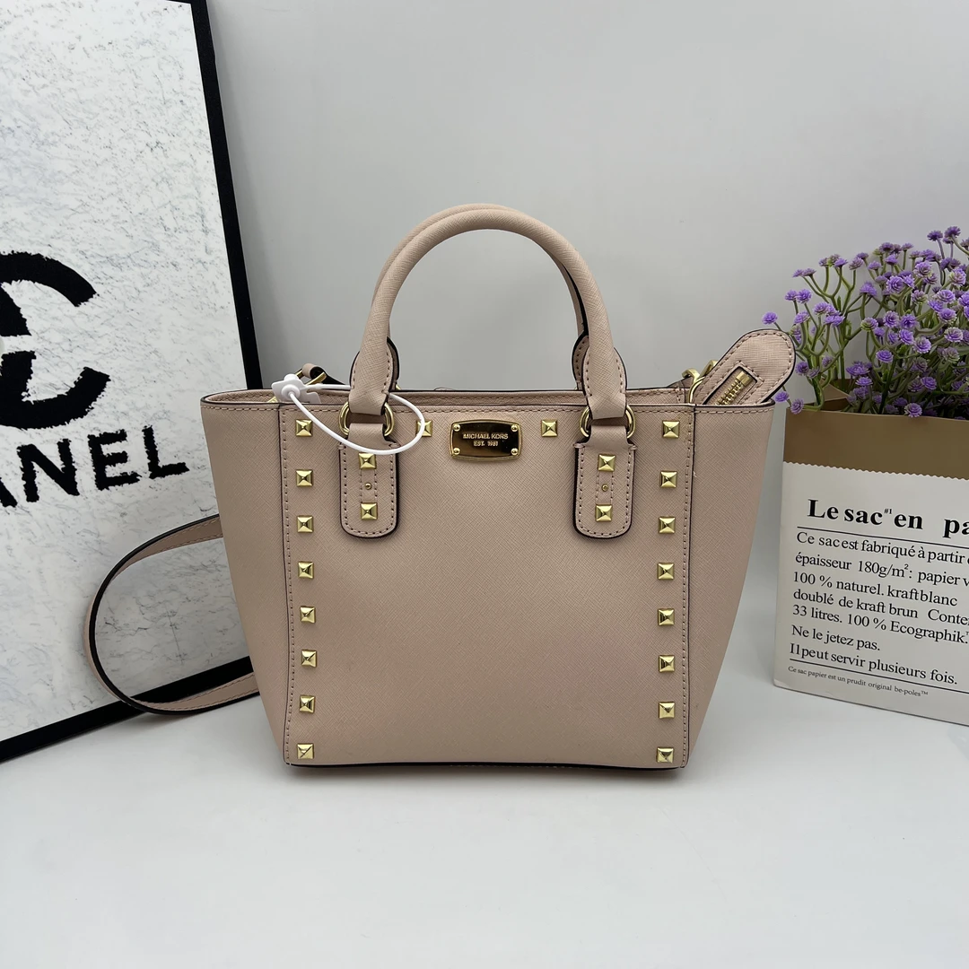 95新 MICHAEL KORS/迈克高仕 9061/浅粉手提斜挎包