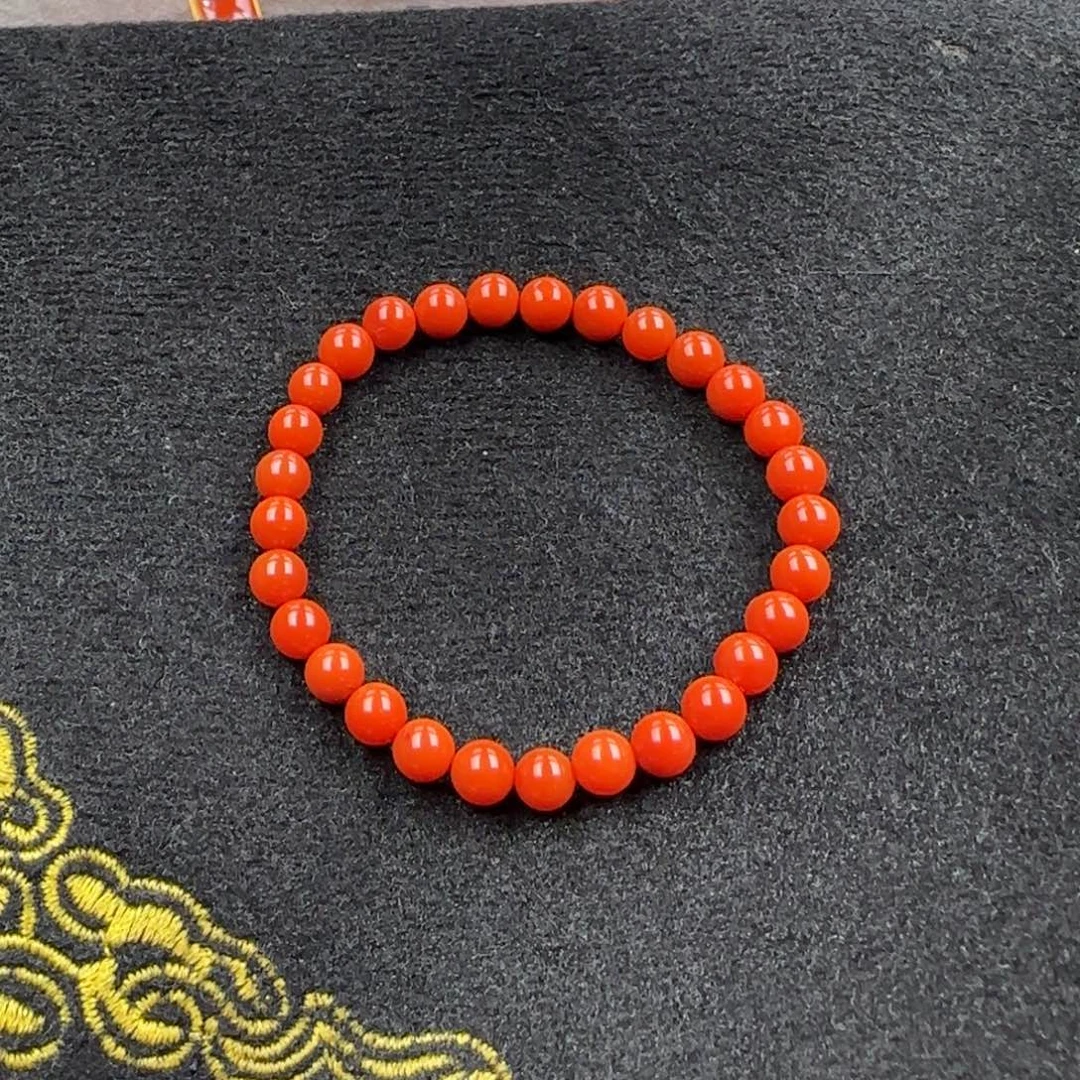 南红玛瑙未镶嵌大水沟6+圆珠单圈