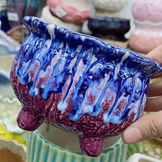 多肉绿植陶瓷花盆9.9包邮，有空