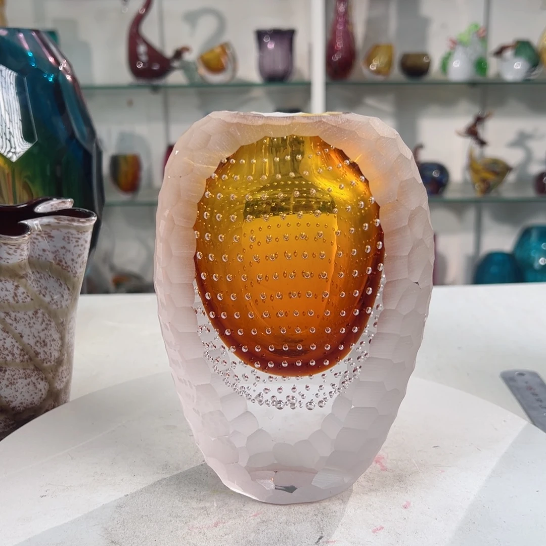 18 高轻奢琉璃花器福利正常手工痕迹