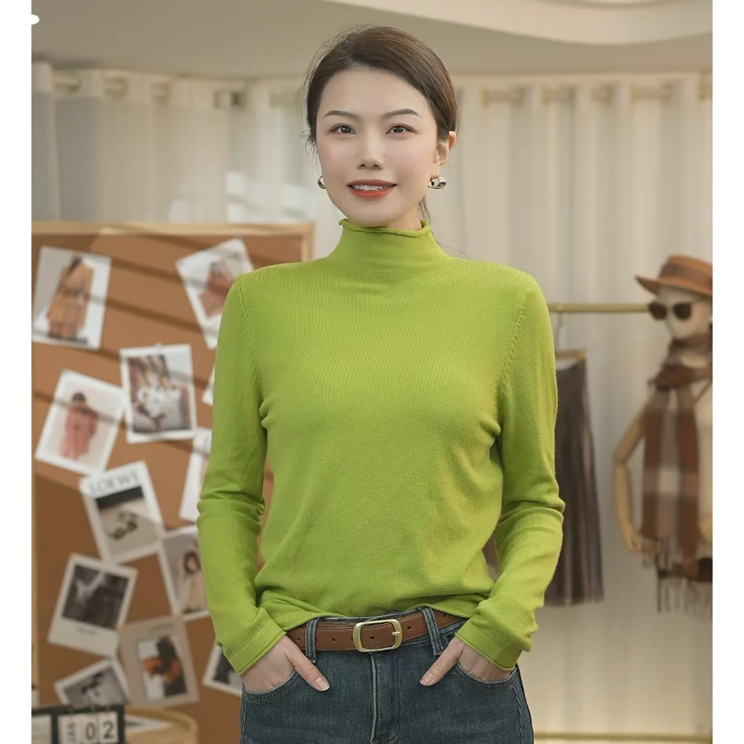 打底衫女秋冬半高领2024年新款内搭洋气冬季毛衣针织上衣