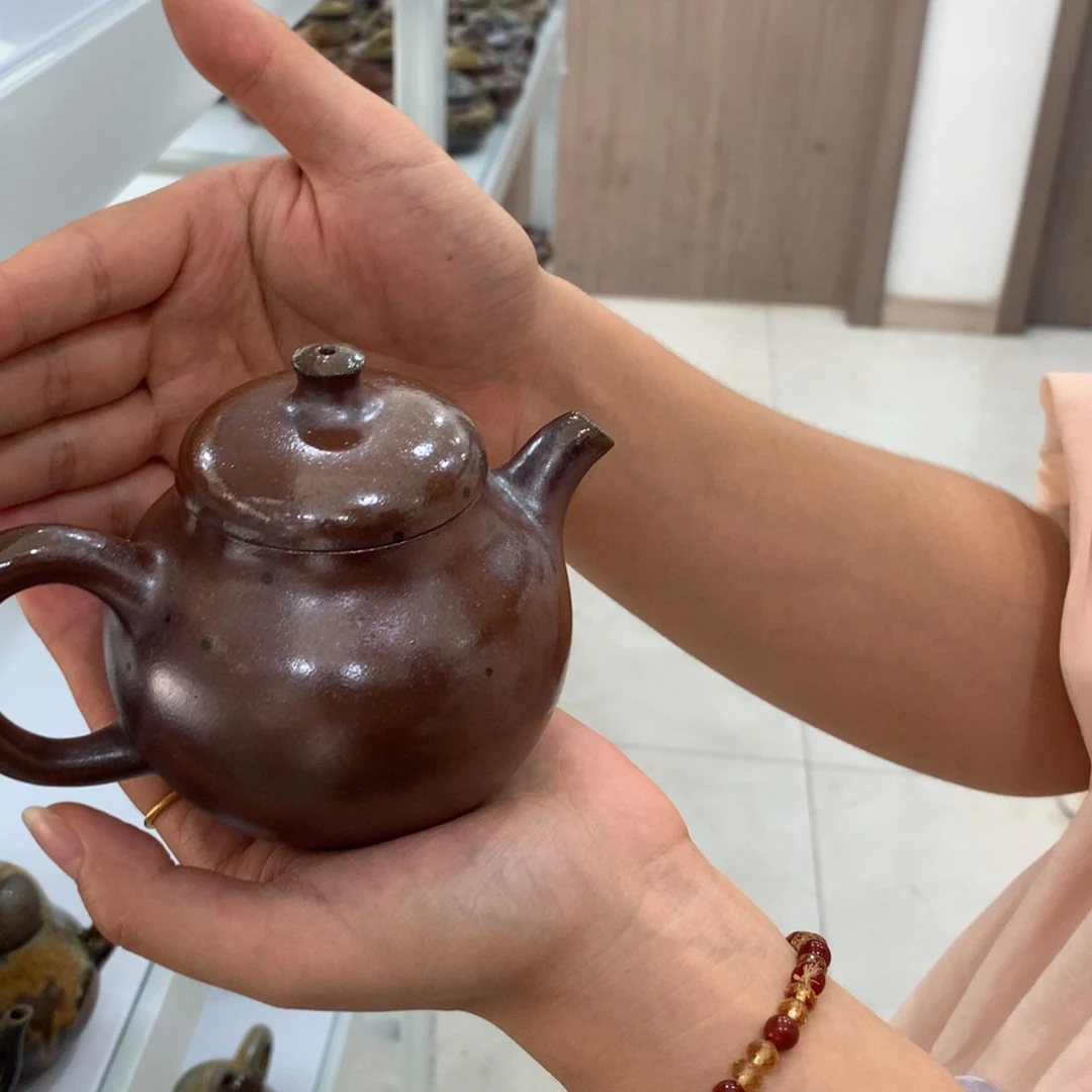 茶壶紫砂纯自然柴烧