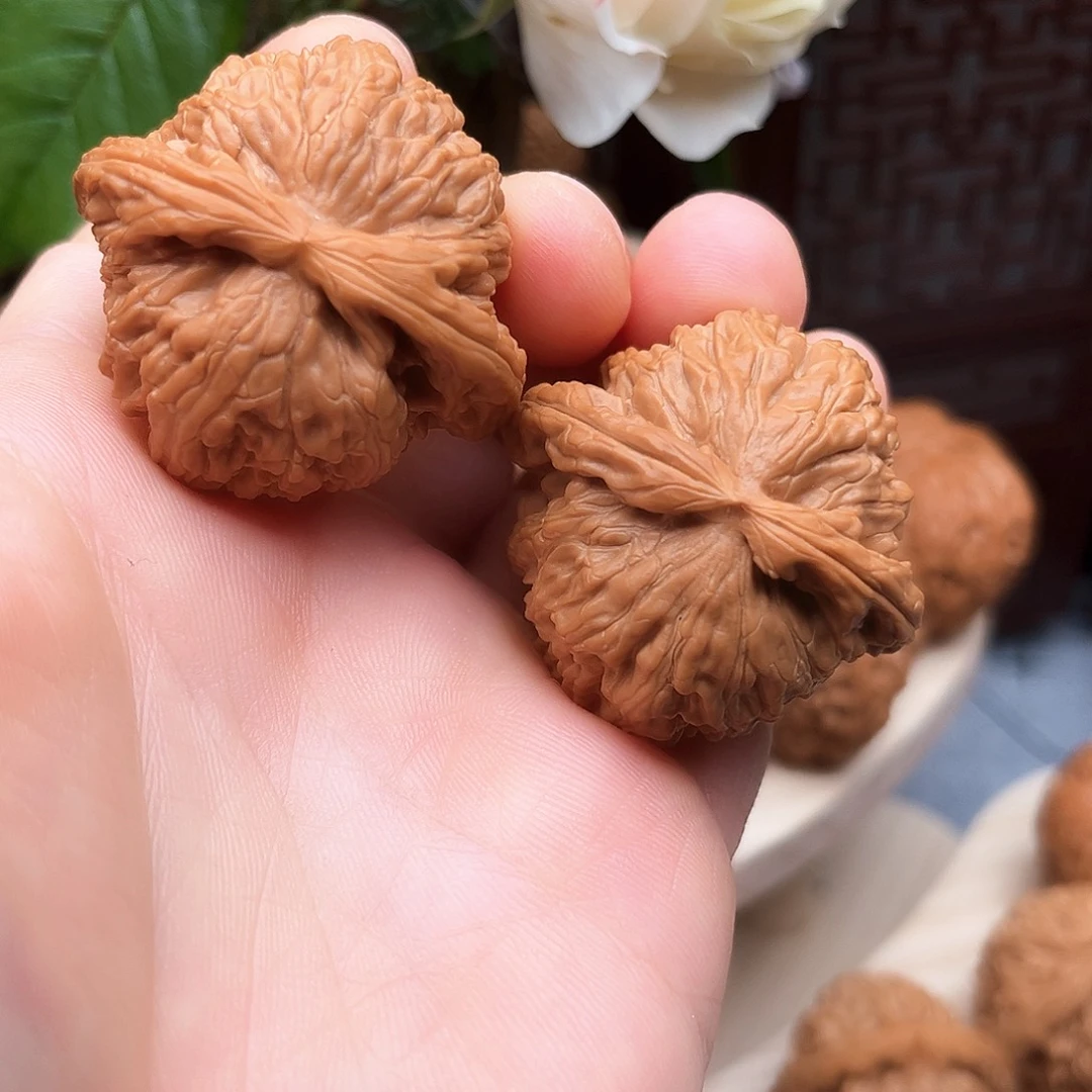 把件文玩核桃白狮子