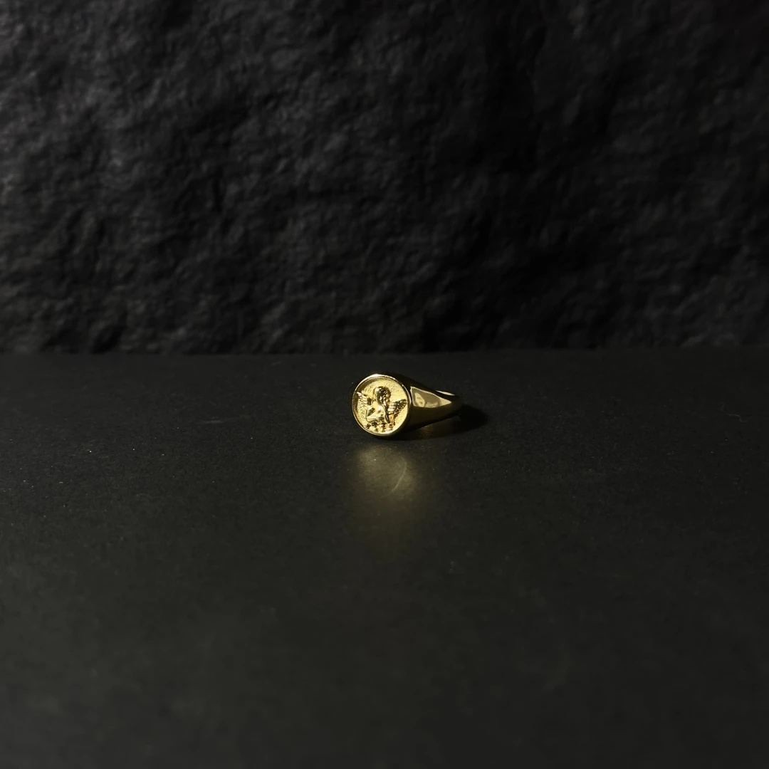 钛钢戒指 TAND｜个性18K镀金戒指 天使 vintage