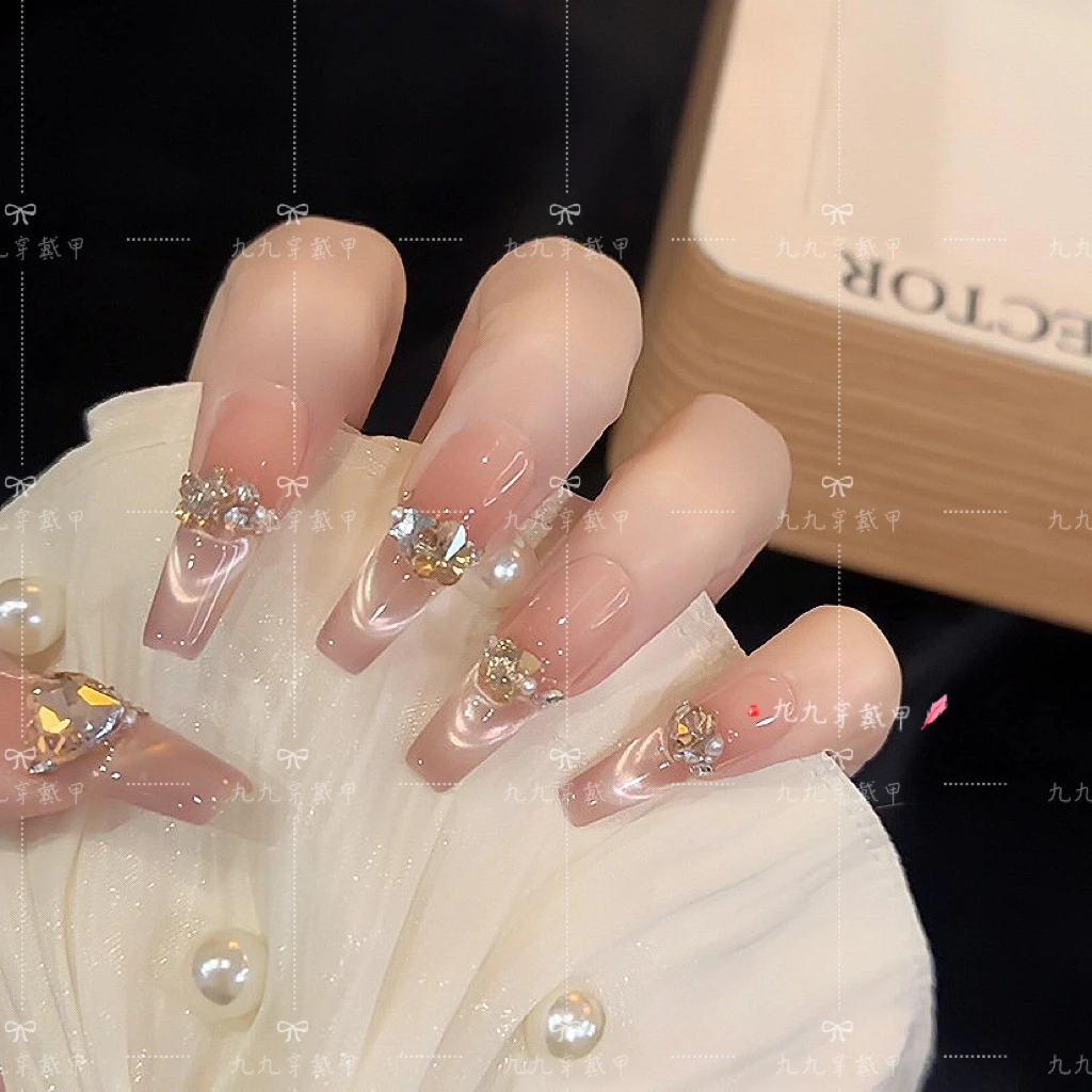 【星河赴梦】轻奢显白纯手工冰透渐变纯欲四季流行10片装穿戴甲